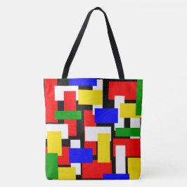 Röd, Gult, Svart, Blått och Grönt block Tygkasse