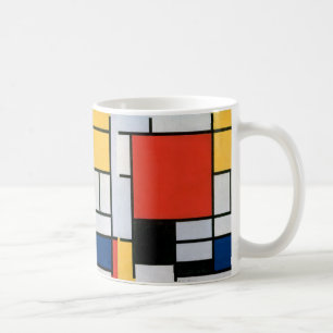 Röd Gult, svart, mondriansk sammansättning Kaffemugg