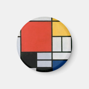 Röd Gult, svart, mondriansk sammansättning Magnet