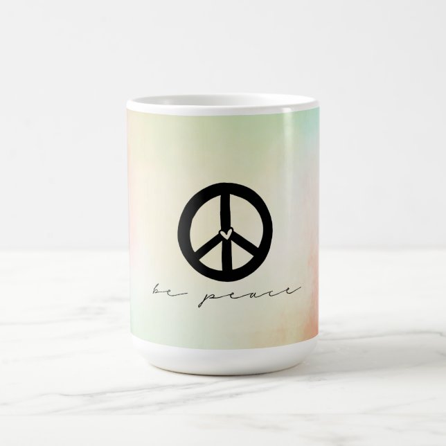 Röd Gult,  Tie Dye Peace Kaffemugg (Center)
