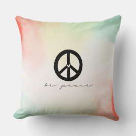 Röd Gult,  Tie Dye Peace Kudde