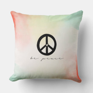 Röd Gult, Tie Dye Peace Kudde