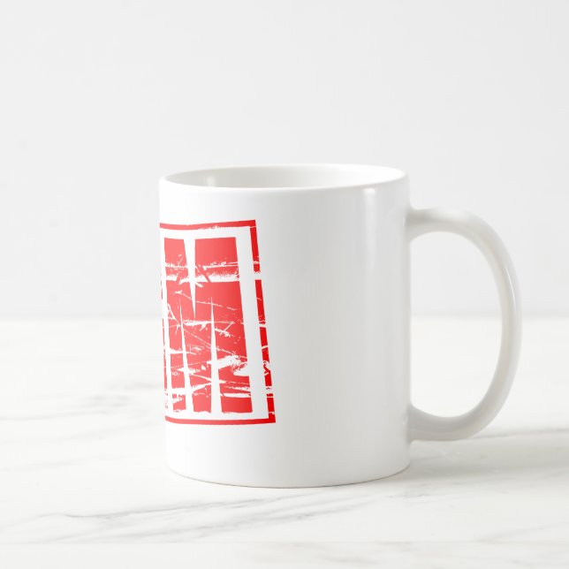 Röd gummistämpel effekt. Årsstämma - Årsmöte Kaffemugg (Höger)