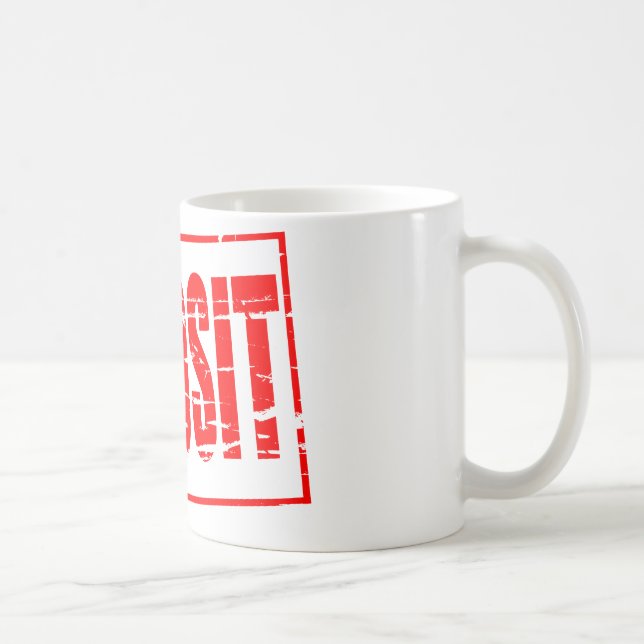 Röd gummistämpel effekt insättning kaffemugg (Höger)
