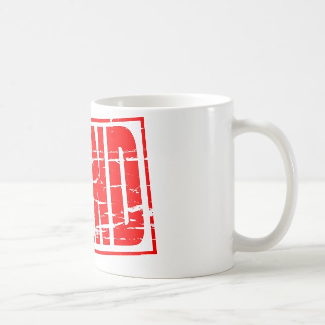Röd gummistämpel effekt Pfand Kaffemugg (Höger)