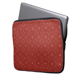 Röd Gyllene Zinnia Sol Laptop Fodral