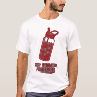 Röd Gymvattenflaska Håll Hydrerad Överskrida Gräns T Shirt