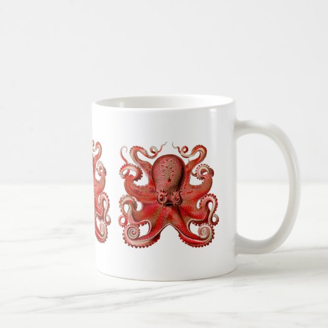 Röd Haeckel bläckfisk Kaffemugg (Höger)