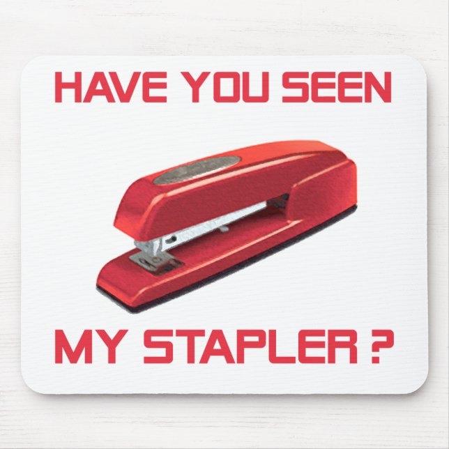 Röd häftapparat Mousepad Musmatta (Framsidan)