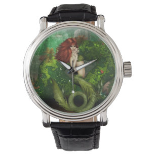 Röd Haired sjöjungfru Armbandsur