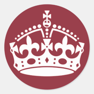 Röd håll lugn och fortsätt på Krona-stickers Runt Klistermärke