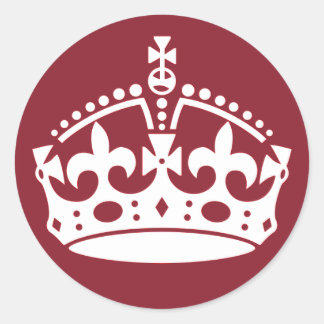 Röd håll lugn och fortsätt på Krona-stickers Runt Klistermärke