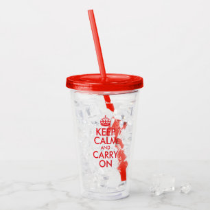 Röd håll lugn och fortsätt take away mugg