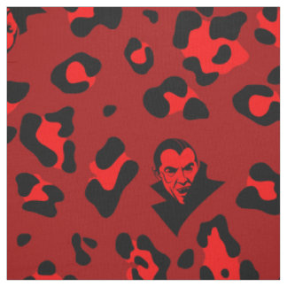 röd halloween vampyr leopardtryck goth tyg