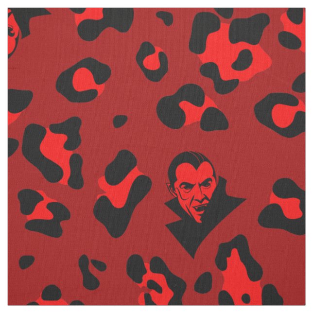 röd halloween vampyr leopardtryck goth tyg (Provkarta)