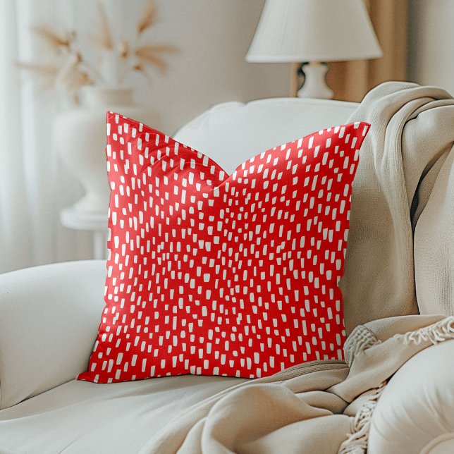 Röd halvljus kudde (Red Dashingly Bright Throw Pillow)