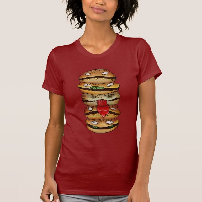 Röd hamburgare! tee shirt (Framsida)