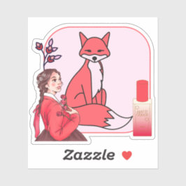 Röd Hanbok, Fox & Matte Cover Foundation Art Klistermärken