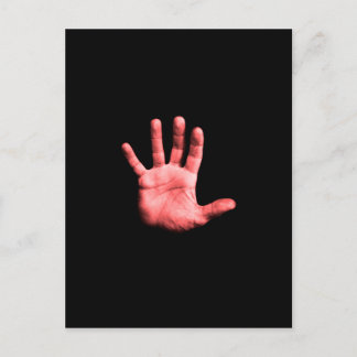 Röd hand. vykort