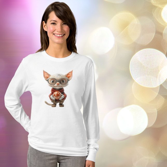 Röd-handerad julklapp Kvinnors tre T Shirt (Skapare uppladdad)