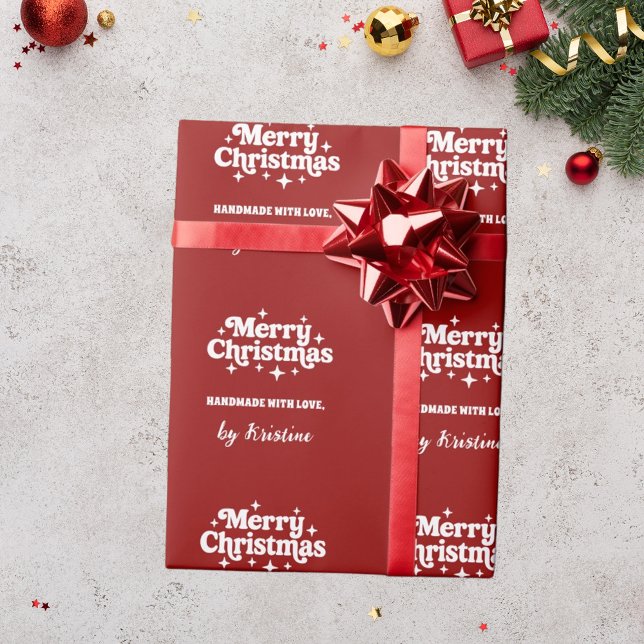 Röd handgjord av julklapp omslutning presentpapper (Skapare uppladdad)