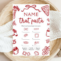 Röd Handritad Namnge Den Pastan Baby Shower Lek