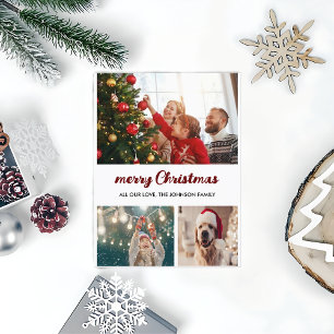 Röd handskriven "God jul" 3 Foto Helg Vykort
