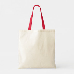 Röd handtag canvas shoppingväska tygkasse
