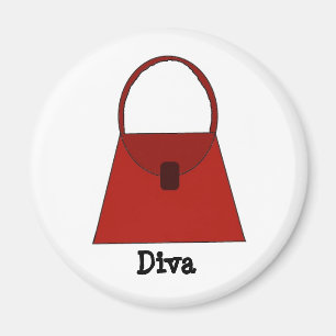 Röd handväska - diva magnet
