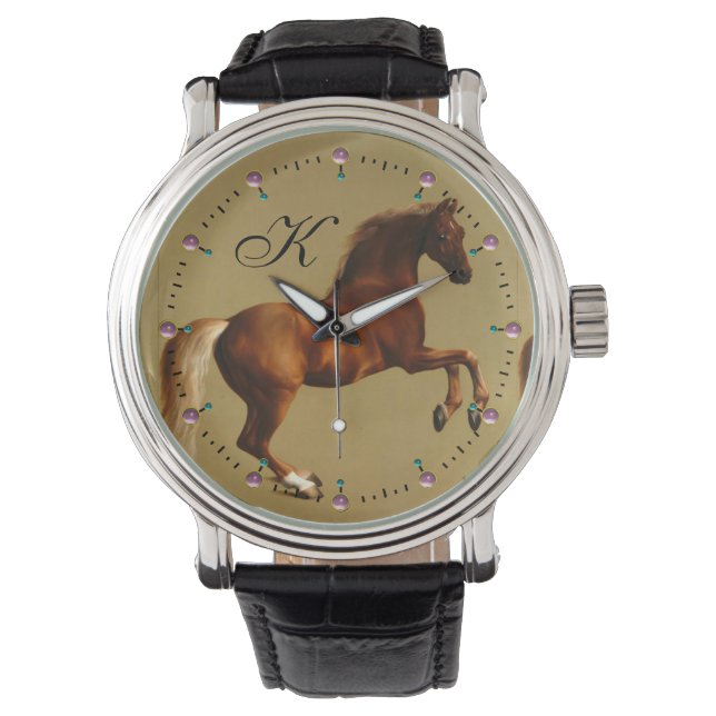 RÖD HÄST MONOGRAM ARMBANDSUR (Framsida)