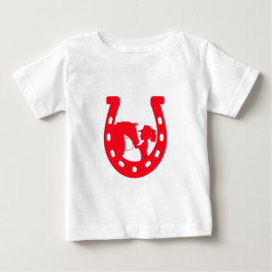 Röd hästskoflicka och häst t shirt