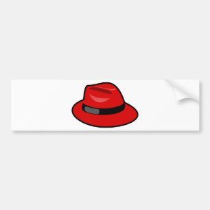 Röd hattFedora Bildekal
