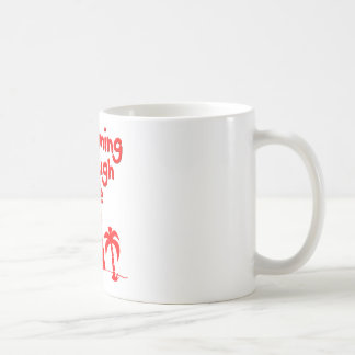 Röd Hawaaiisk Ukulele Uke Tropisk Surfdesign Kaffemugg