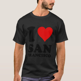Röd He I Love San Francisco T Shirt