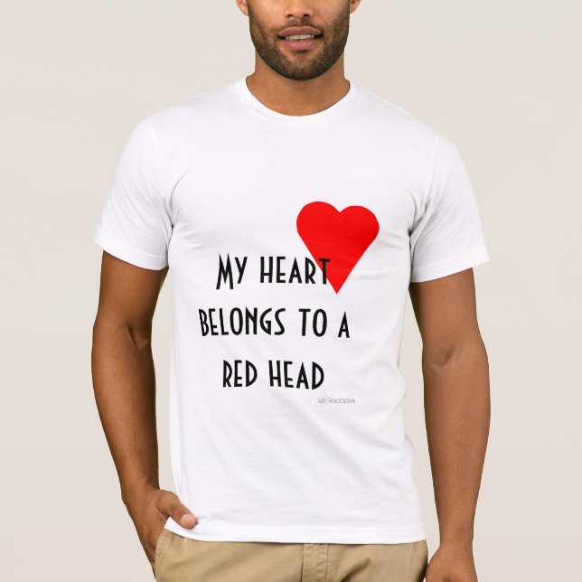 Röd Head hjärtaT-tröja T-shirt (Framsida)
