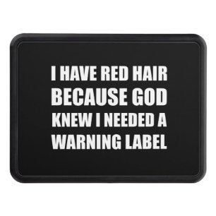 Röd Head rolig hårvarningsetikett Skydd För Dragkrok