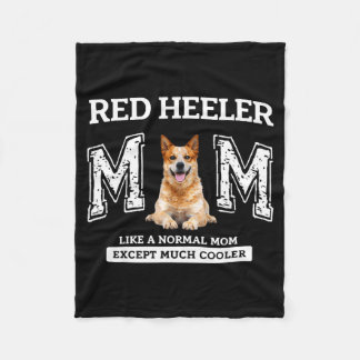 Röd heeler-mamma som en normal mamma förutom mycke fleecefilt
