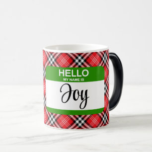 Röd Hej min Namn är Helgdag av JOY Märkre Magisk Mugg