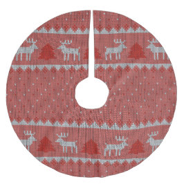 Röd helg julgransmatta borstad polyester
