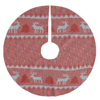 Röd helg julgransmatta borstad polyester