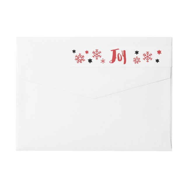 Röd helgdag för charmig moderiktig glädje etikettband (Baksidan)