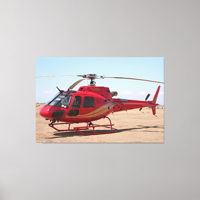 Röd helikopter canvastryck (Framsida)