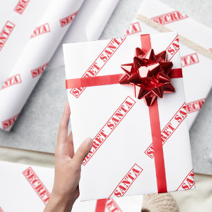 Röd Hemlig Tomte Text Julpresentpapper Presentpapper