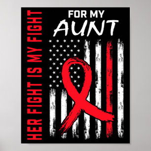 Röd hennes kamp Moster Heart Disease Awareness Usa Poster