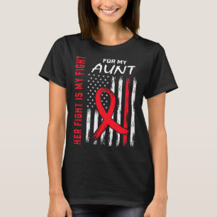 Röd hennes kamp Moster Heart Disease Awareness Usa T Shirt
