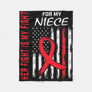 Röd hennes kamp Niece Heart Disease Awareness Us F Fleecefilt