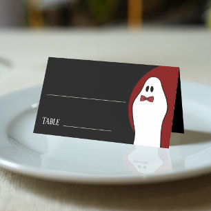 Röd Herrghosts Halloween-bröllop Placeringskort
