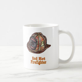 Röd het brandman kaffemugg