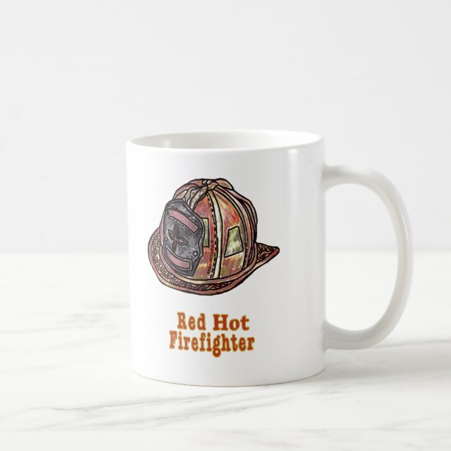 Röd het brandman kaffemugg (Höger)