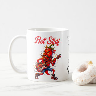 Röd het chili rockare med citat kaffemugg